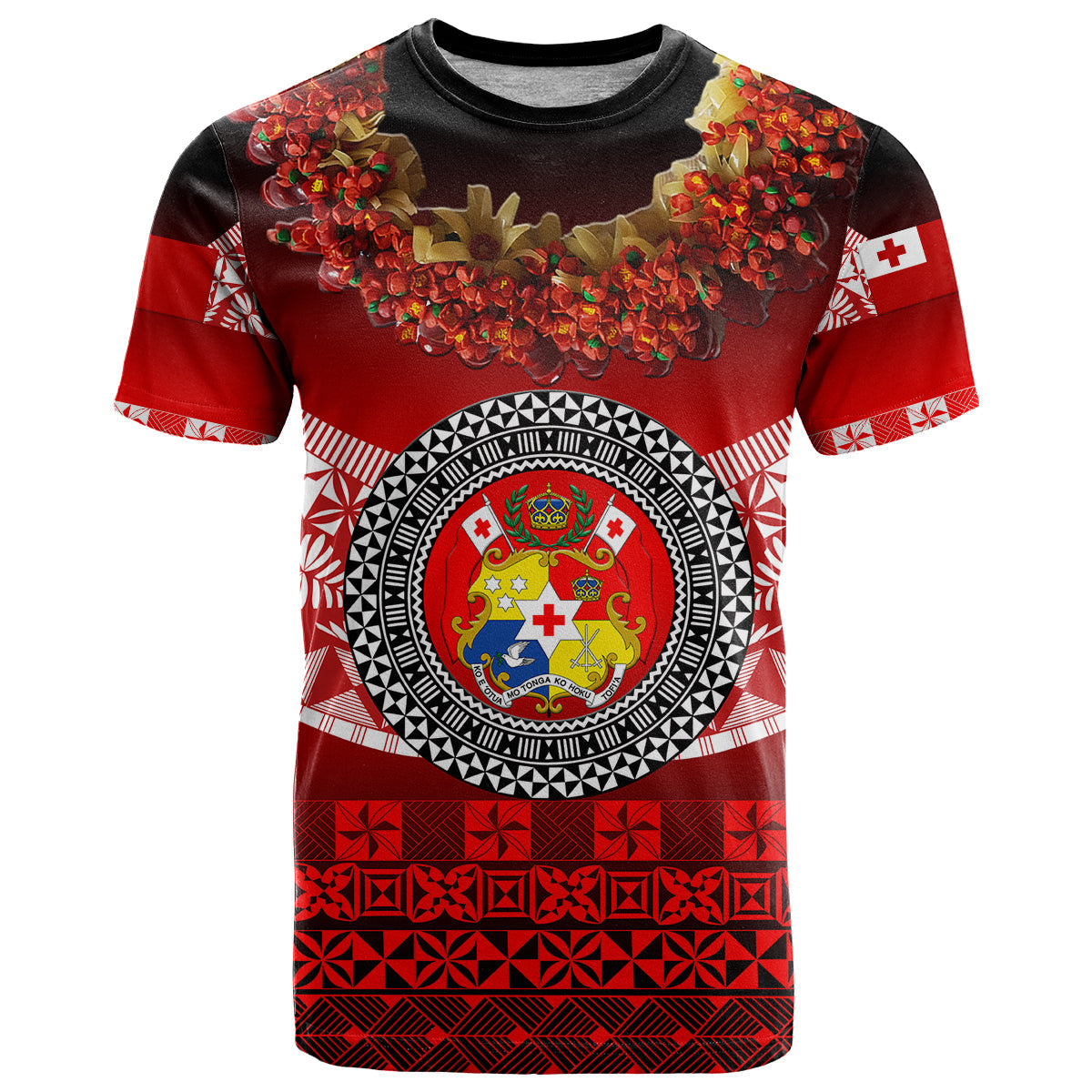 Tonga Emancipation Day T Shirt Independence Day - Fancy Kahoa Heilala Flower - Gradient