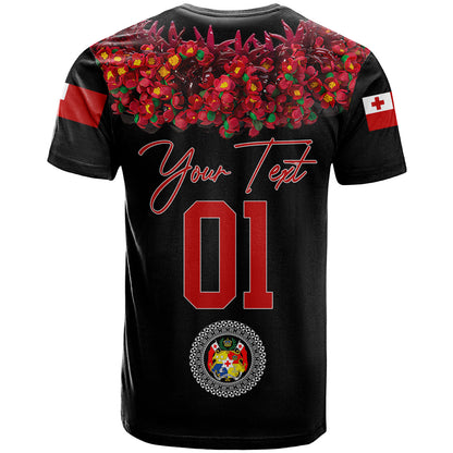 Tonga Emancipation Day T Shirt Independence Day - Unique Kahoa Heilala Flower - Black