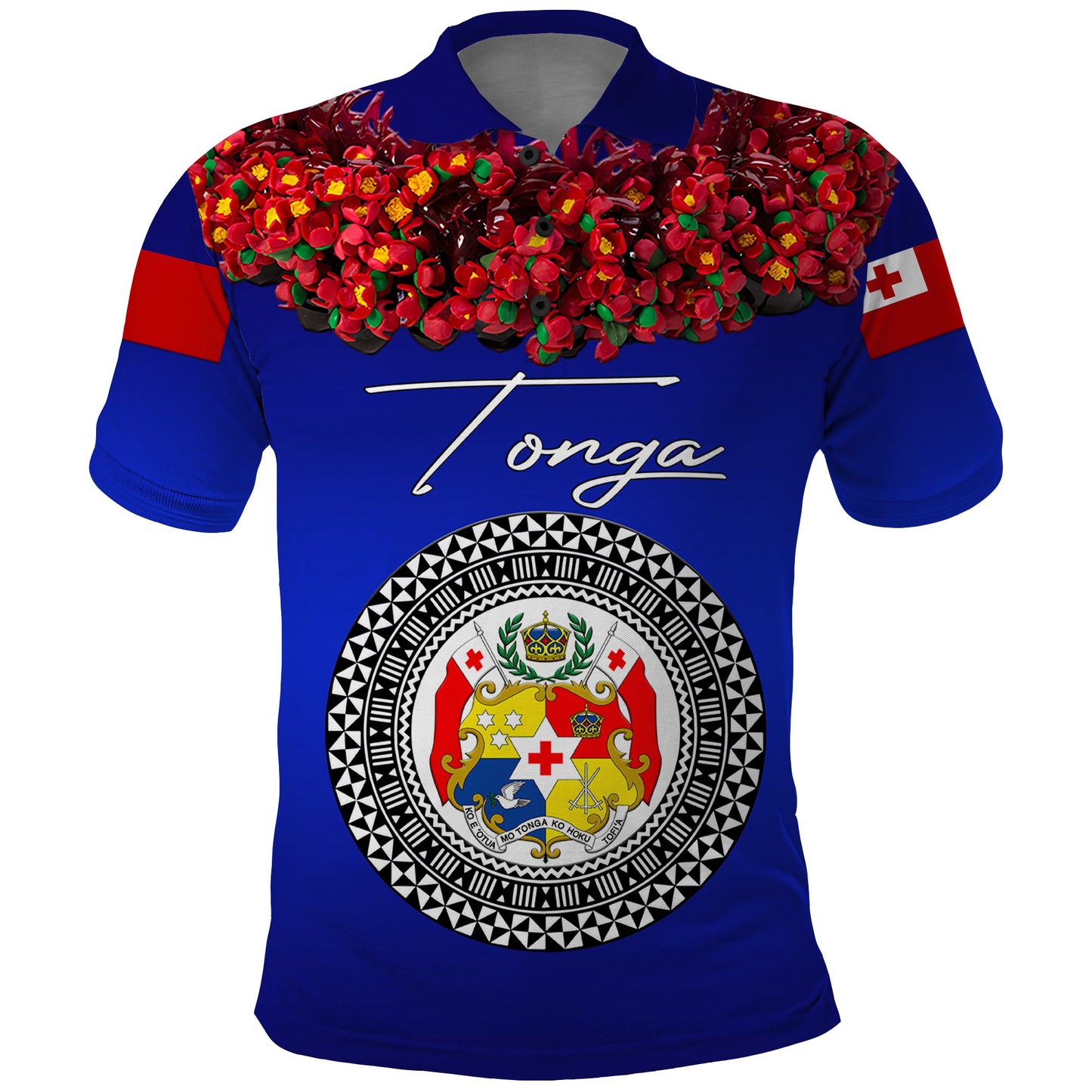 Tonga Emancipation Day Polo Shirt Independence Day - Unique Kahoa Heilala Flower - Blue