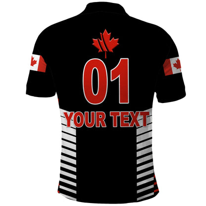 Custom Canada Cricket Polo Shirt Maple Leaf Unique Style Black