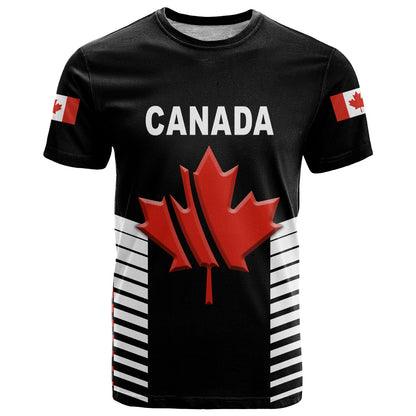 Custom Canada Cricket T Shirt Maple Leaf Unique Style Black