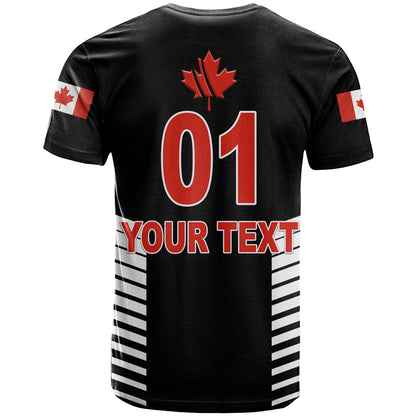 Custom Canada Cricket T Shirt Maple Leaf Unique Style Black