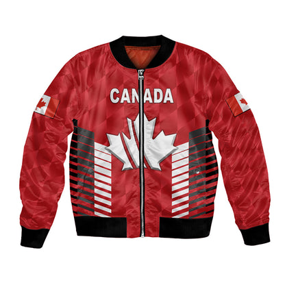 (Custom Personalised) Canada Cricket Bomber Jacket Maple Leaf Unique Style - Red