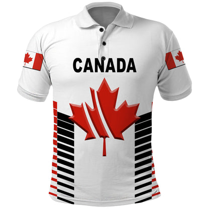 Custom Canada Cricket Polo Shirt Maple Leaf Unique Style White