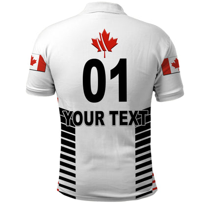Custom Canada Cricket Polo Shirt Maple Leaf Unique Style White