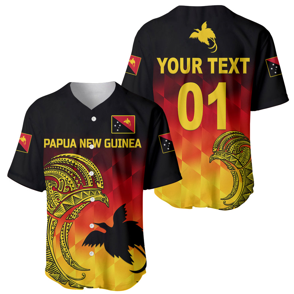 (Custom Personalised) Papua New Guinea Barramundis Cricket Baseball Jersey Birds Of Paradise Paradisaea Raggiana Original Gradient Flag Vibes