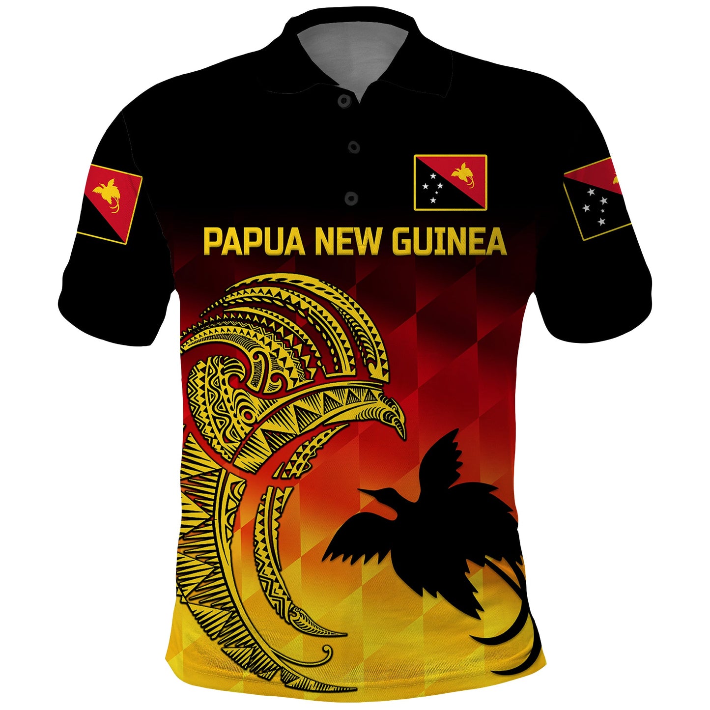 Papua New Guinea Barramundis Cricket Polo Shirt Birds Of Paradise Paradisaea Raggiana Original - Gradient Flag Vibes