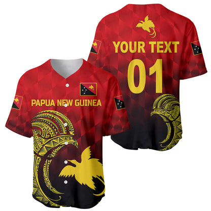 (Custom Personalised) Papua New Guinea Barramundis Cricket Baseball Jersey Birds Of Paradise Paradisaea Raggiana Original Red