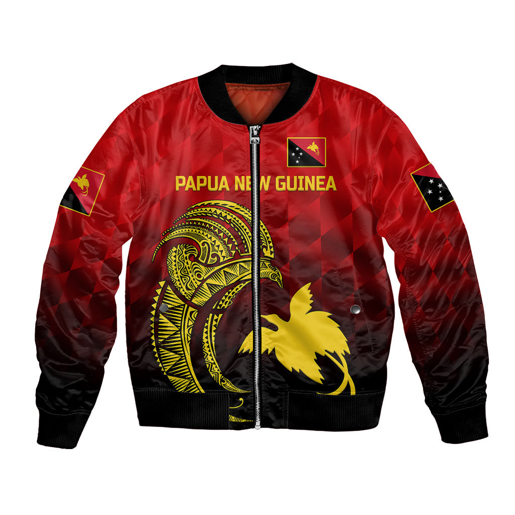 (Custom Personalised) Papua New Guinea Barramundis Cricket Bomber Jacket Birds Of Paradise Paradisaea Raggiana Original Red