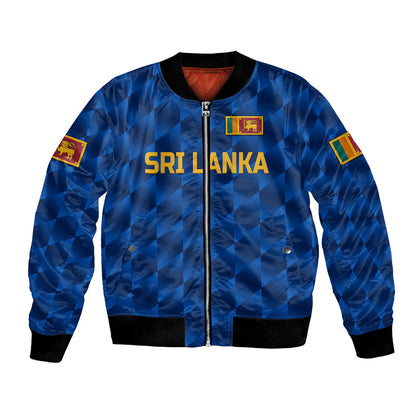(Custom Personalised) Sri Lanka Cricket Bomber Jacket The Lions Unique - Blue
