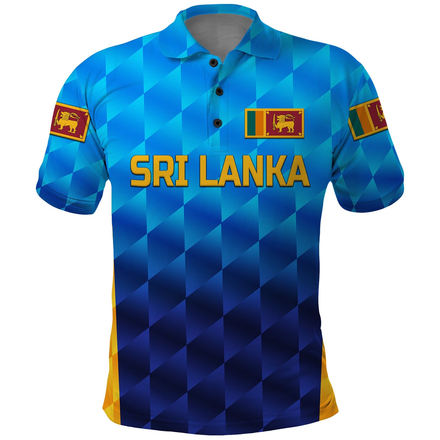 Custom Sri Lanka Cricket Polo Shirt The Lions Unique Gradient Blue