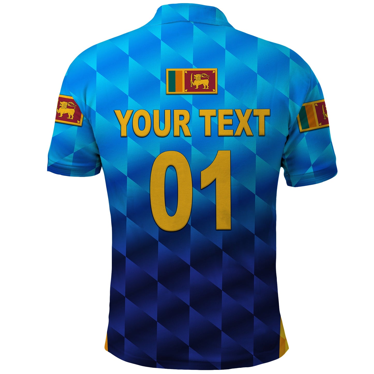 Custom Sri Lanka Cricket Polo Shirt The Lions Unique Gradient Blue