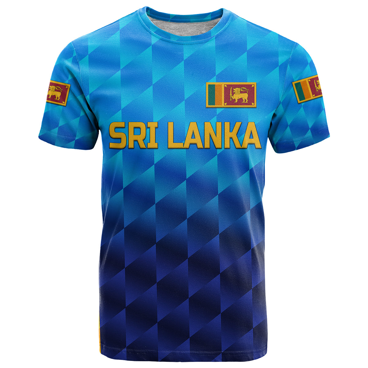 Custom Sri Lanka Cricket T Shirt The Lions Unique Gradient Blue
