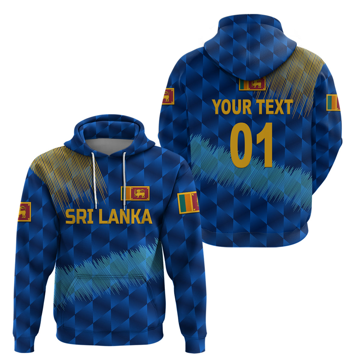 Custom Sri Lanka CrickeHoodie The Lions Special Blue