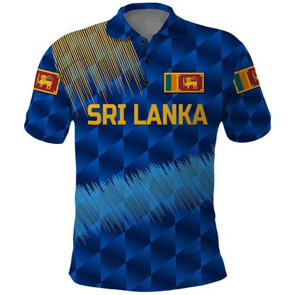 Custom Sri Lanka Cricket Polo Shirt The Lions Special Blue