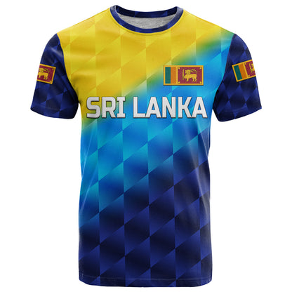 Custom Sri Lanka Cricket T Shirt The Lions Special Gradient Blue