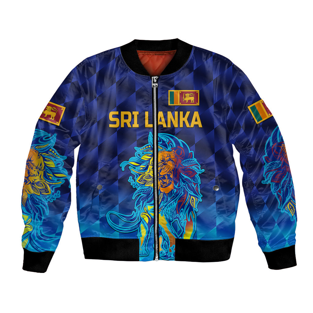 (Custom Personalised) Sri Lanka Cricket Bomber Jacket The Lions Pride Version - Blue