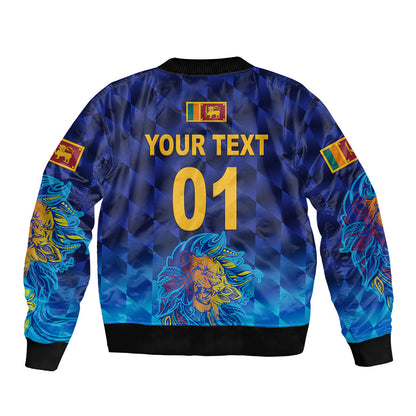(Custom Personalised) Sri Lanka Cricket Bomber Jacket The Lions Pride Version - Blue