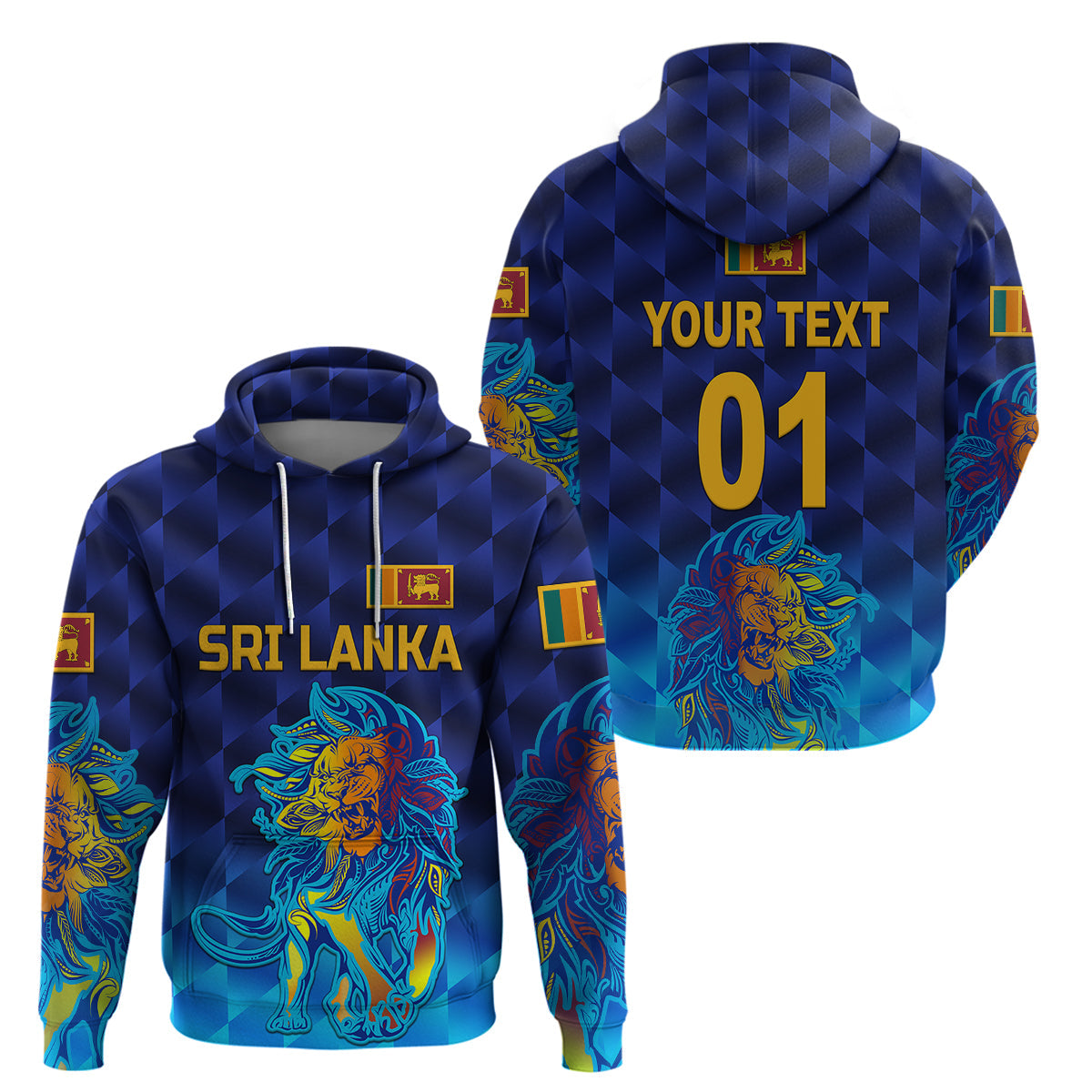 Custom Sri Lanka CrickeHoodie The Lions Pride Version Blue