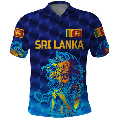 Custom Sri Lanka Cricket Polo Shirt The Lions Pride Version Blue