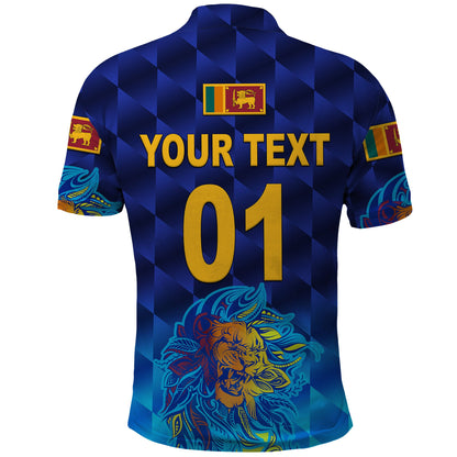 Custom Sri Lanka Cricket Polo Shirt The Lions Pride Version Blue