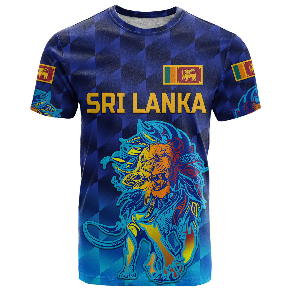 Custom Sri Lanka Cricket T Shirt The Lions Pride Version Blue