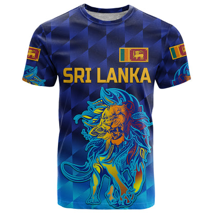Custom Sri Lanka Cricket T Shirt The Lions Pride Version Blue