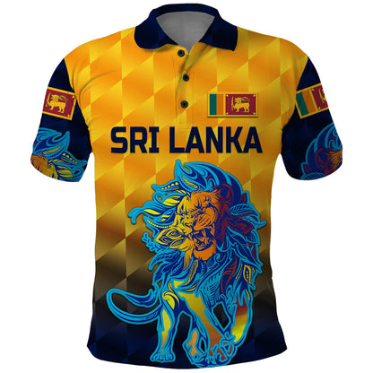 Custom Sri Lanka Cricket Polo Shirt The Lions Pride Version Yellow