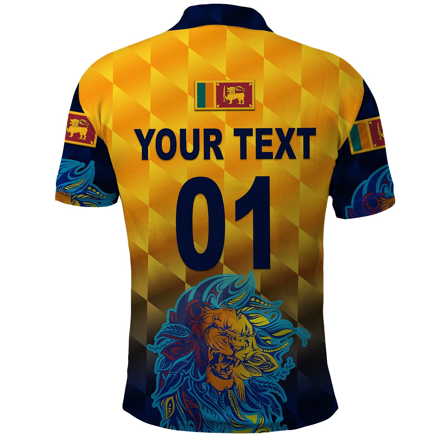 Custom Sri Lanka Cricket Polo Shirt The Lions Pride Version Yellow