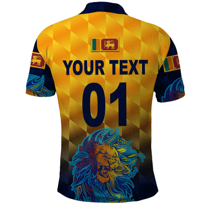 Custom Sri Lanka Cricket Polo Shirt The Lions Pride Version Yellow