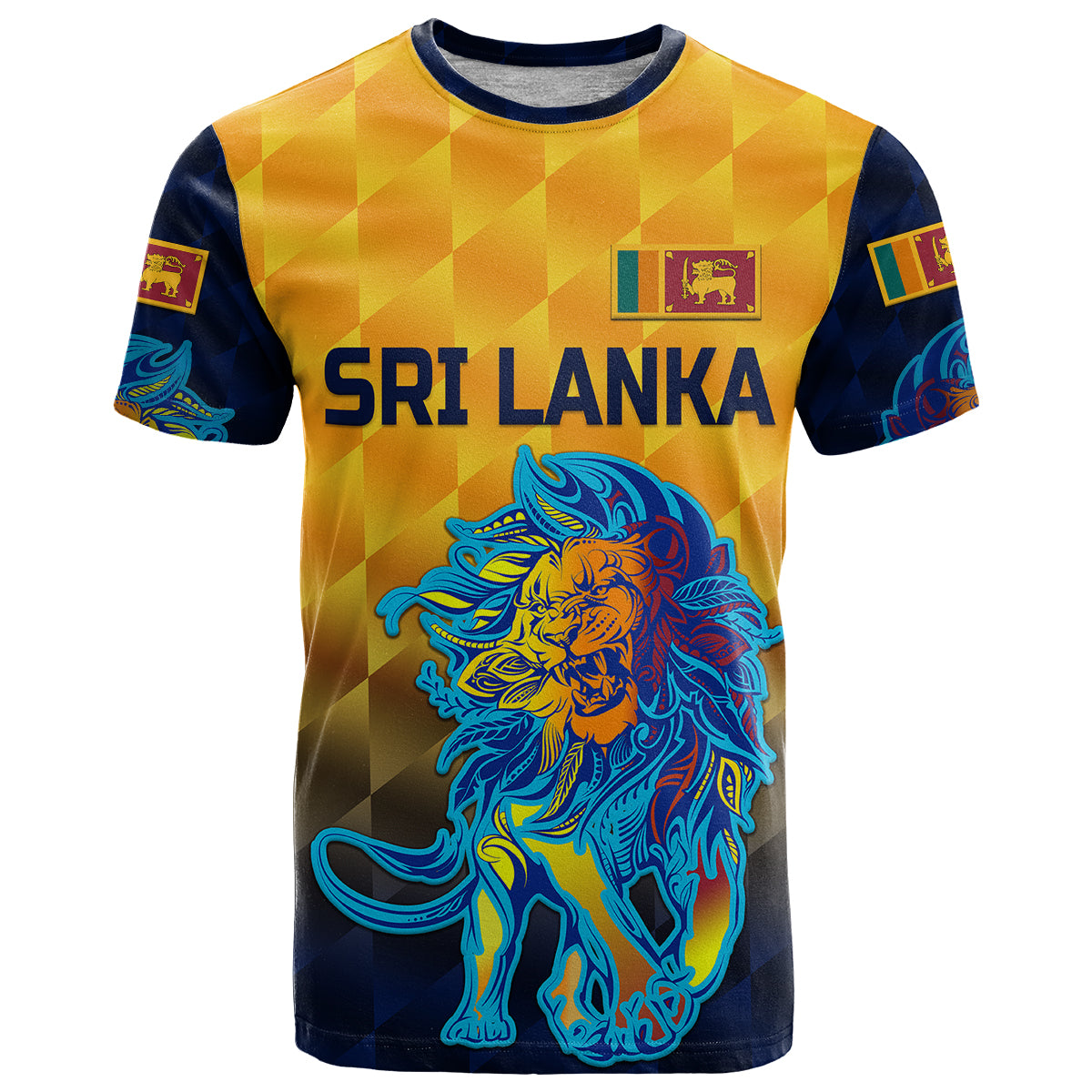 Custom Sri Lanka Cricket T Shirt The Lions Pride Version Yellow