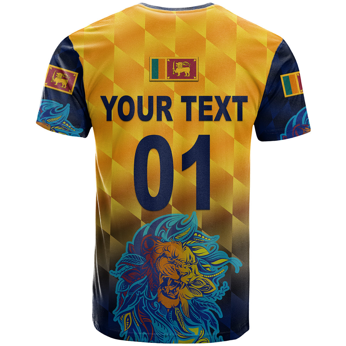 Custom Sri Lanka Cricket T Shirt The Lions Pride Version Yellow