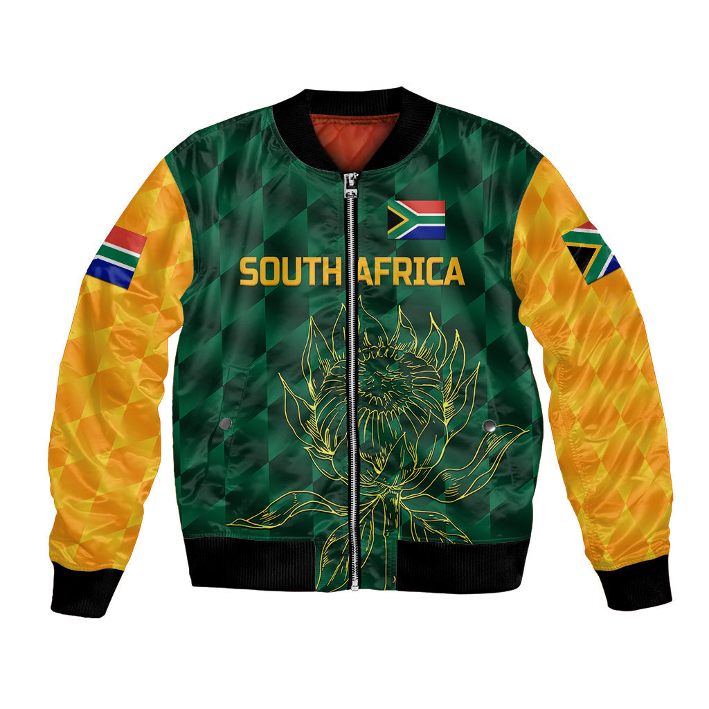 (Custom Personalised) South Africa Proteas Cricket Bomber Jacket Simple - Green