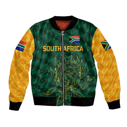 (Custom Personalised) South Africa Proteas Cricket Bomber Jacket Simple - Green