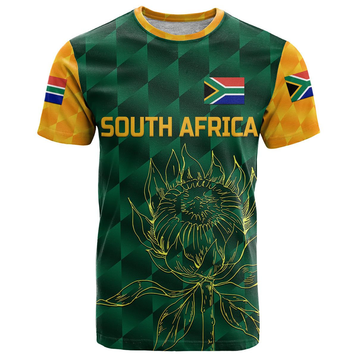 Custom South Africa Proteas Cricket T Shirt Simple Green