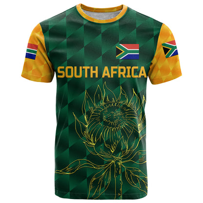 Custom South Africa Proteas Cricket T Shirt Simple Green