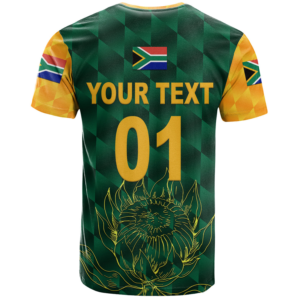 Custom South Africa Proteas Cricket T Shirt Simple Green