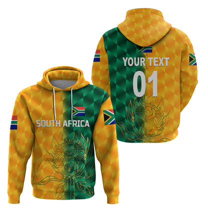 Custom South Africa Proteas CrickeHoodie Simple Yellow