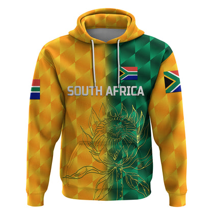 Custom South Africa Proteas CrickeHoodie Simple Yellow