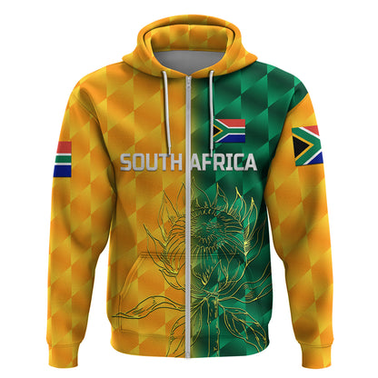 Custom South Africa Proteas CrickeHoodie Simple Yellow