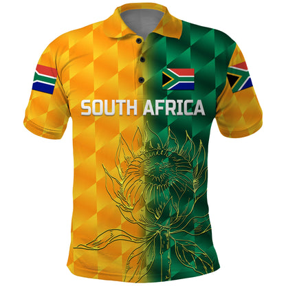 Custom South Africa Proteas Cricket Polo Shirt Simple Yellow