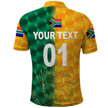 Custom South Africa Proteas Cricket Polo Shirt Simple Yellow