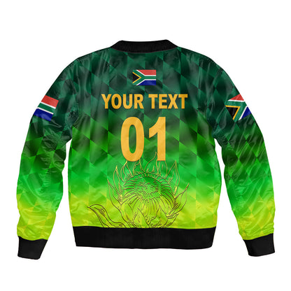 (Custom Personalised) South Africa Proteas Cricket Bomber Jacket Simple - Gradient Green