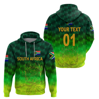 Custom South Africa Proteas CrickeHoodie Simple Gradient Green