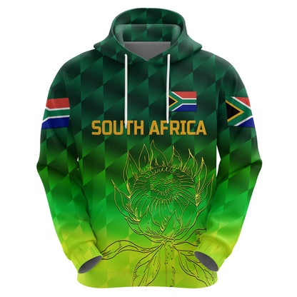 Custom South Africa Proteas CrickeHoodie Simple Gradient Green