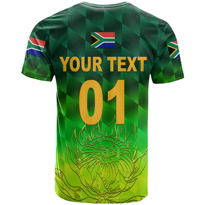 Custom South Africa Proteas Cricket T Shirt Simple Gradient Green