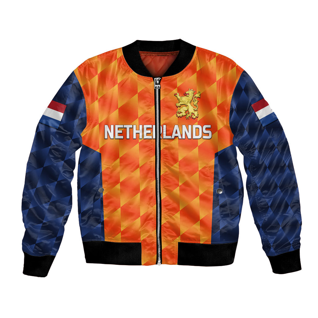 (Custom Personalised) Netherlands Cricket Dutch Lion Bomber Jacket Unique Orange