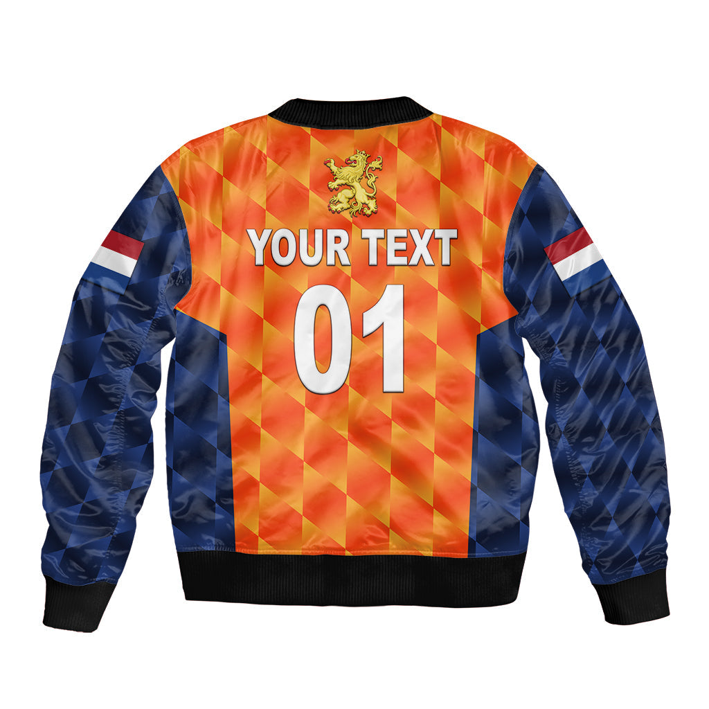 (Custom Personalised) Netherlands Cricket Dutch Lion Bomber Jacket Unique Orange
