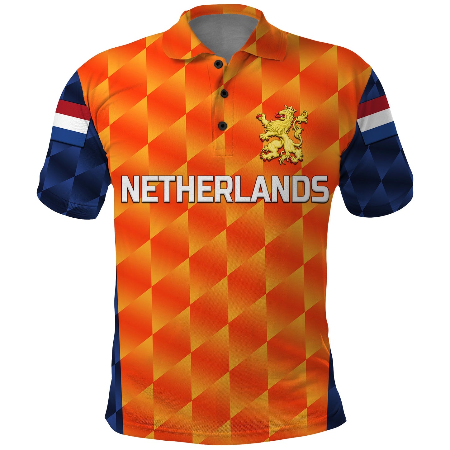 Custom Netherlands Cricket Polo Shirt Dutch Lion Unique Orange