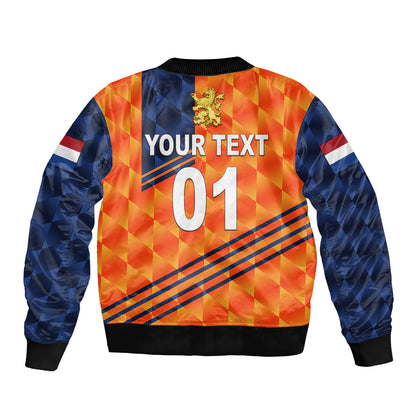 (Custom Personalised) Netherlands Cricket Dutch Lion Bomber Jacket Special Orange